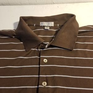 Peter Millar Men's Size XXL Brown/Blue Striped